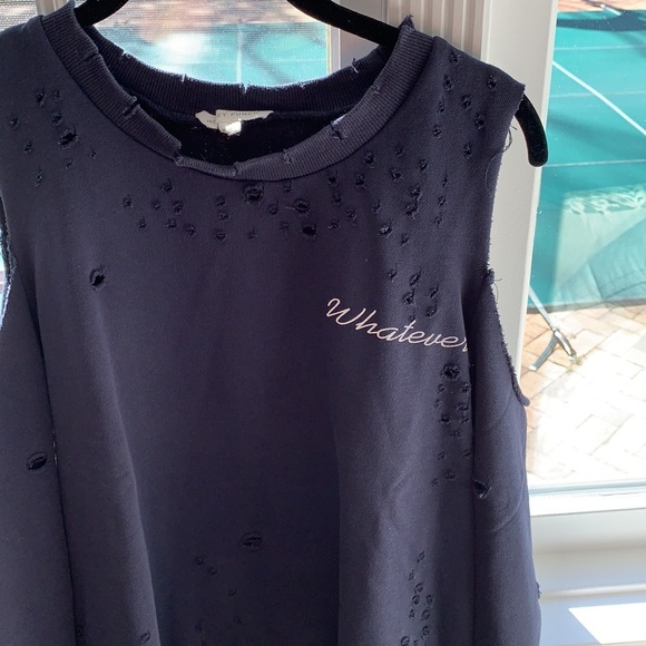 Distressed Cold Shoulder Sweatshirt. - Picture 2 of 3